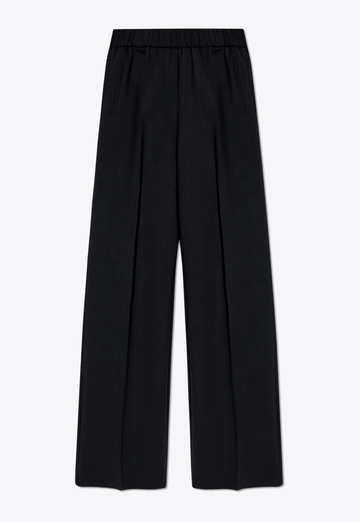 Flared Stretch Wool-Blend Pants
