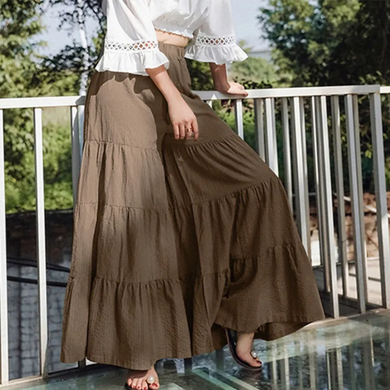 Flow High-Waisted Tiered Wide Leg Palazzo Pants