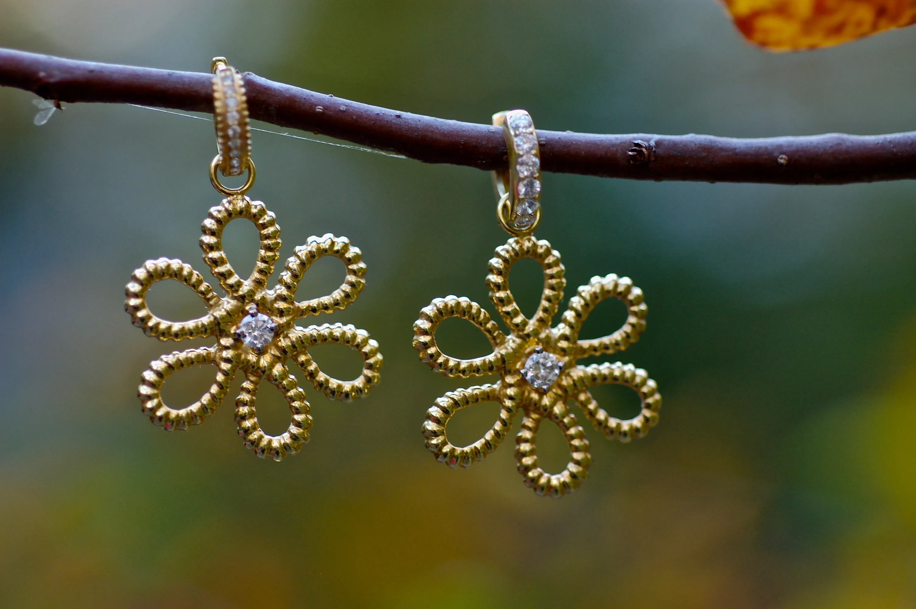Flower Charm Earrings
