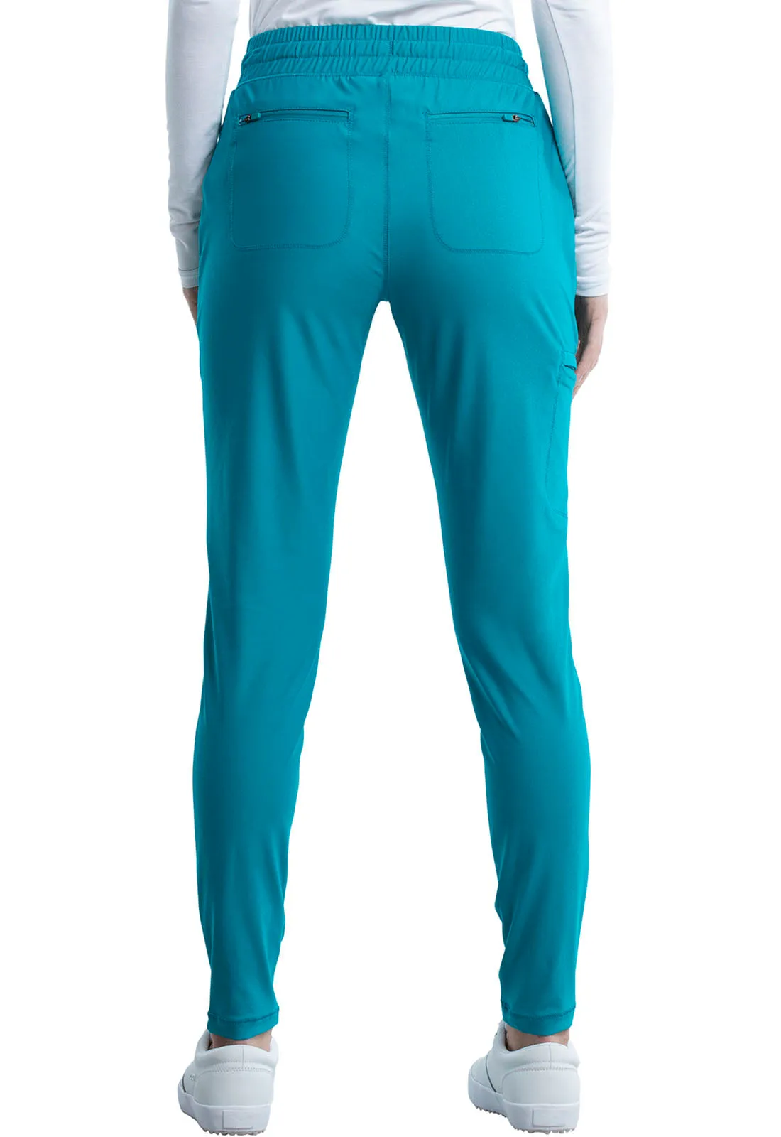 Form CK095 Mid Rise Tapered Leg Drawstring Pants Teal Blue