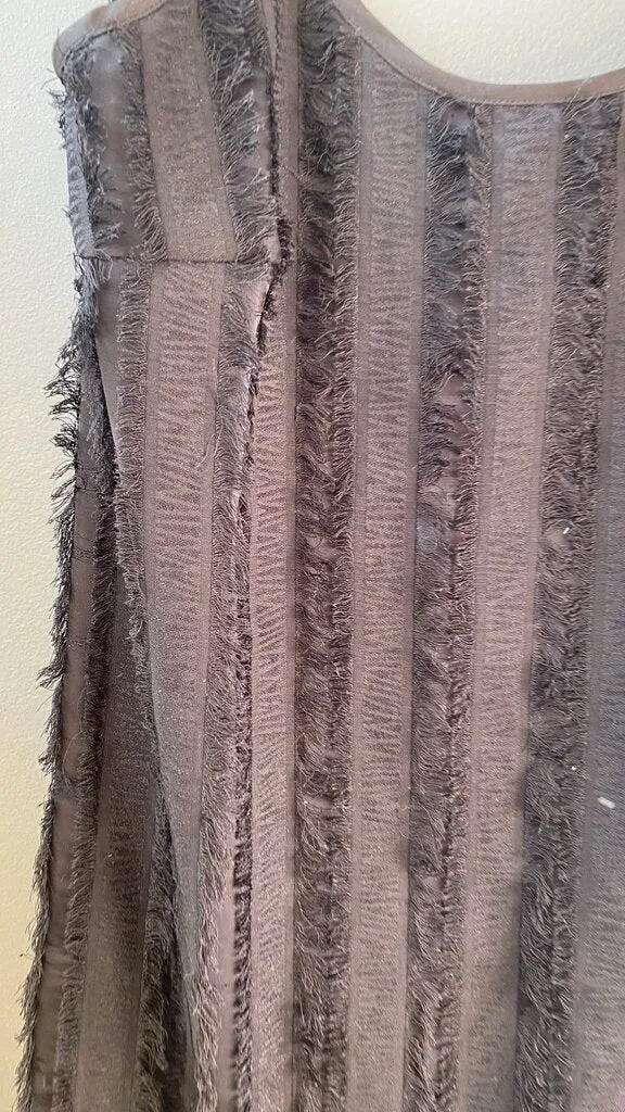 Fringe Stripe Asymmetrical Midi Dress