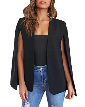 GAMISOTE Women's Split Sleeve Cape Blazer Jacket