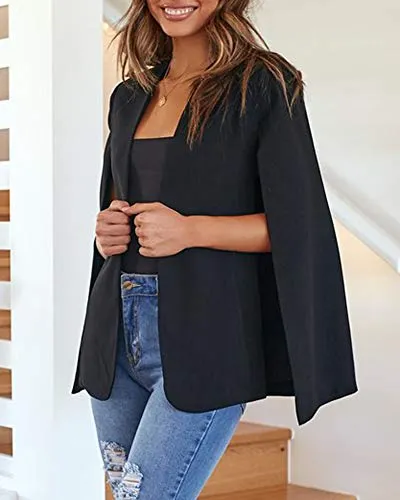 GAMISOTE Women's Split Sleeve Cape Blazer Jacket
