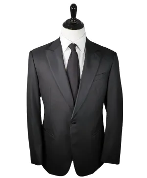 GIORGIO ARMANI - Black Wide Peak Lapel “Soft” Super 160’s Tuxedo Suit - 44R