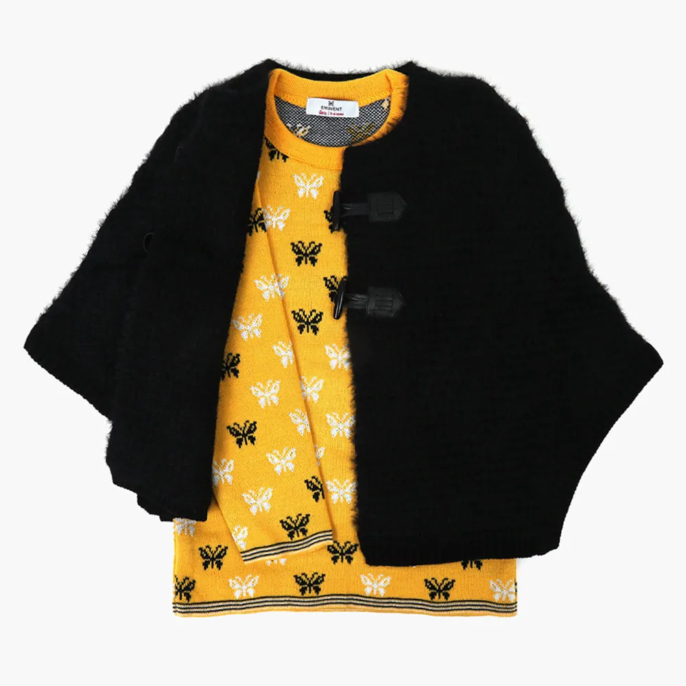 Girls Sweater Tops Set - Black