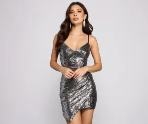 Glam Queen Stylish Sequin Mini Dress