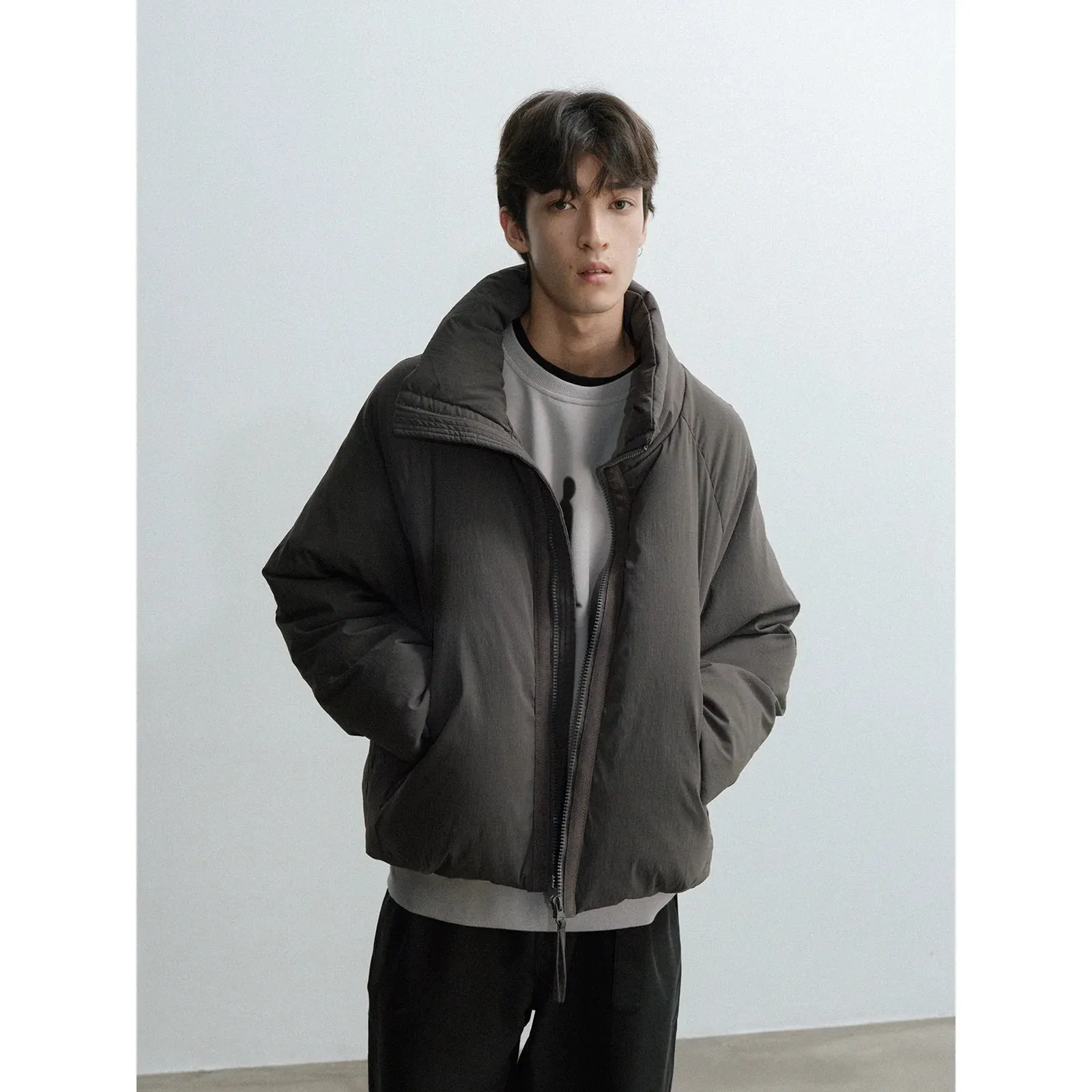Gray Oversized Down Jacket