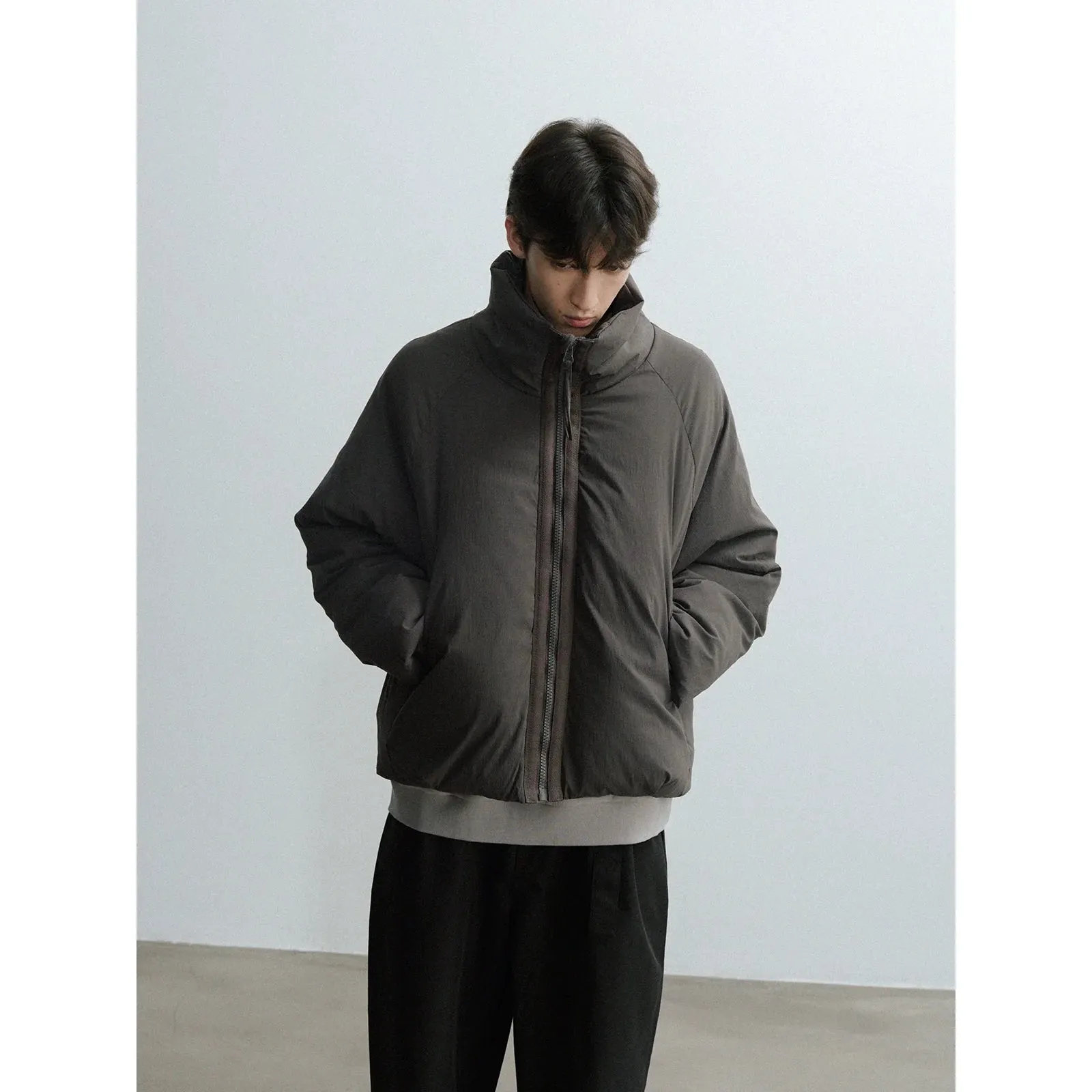 Gray Oversized Down Jacket
