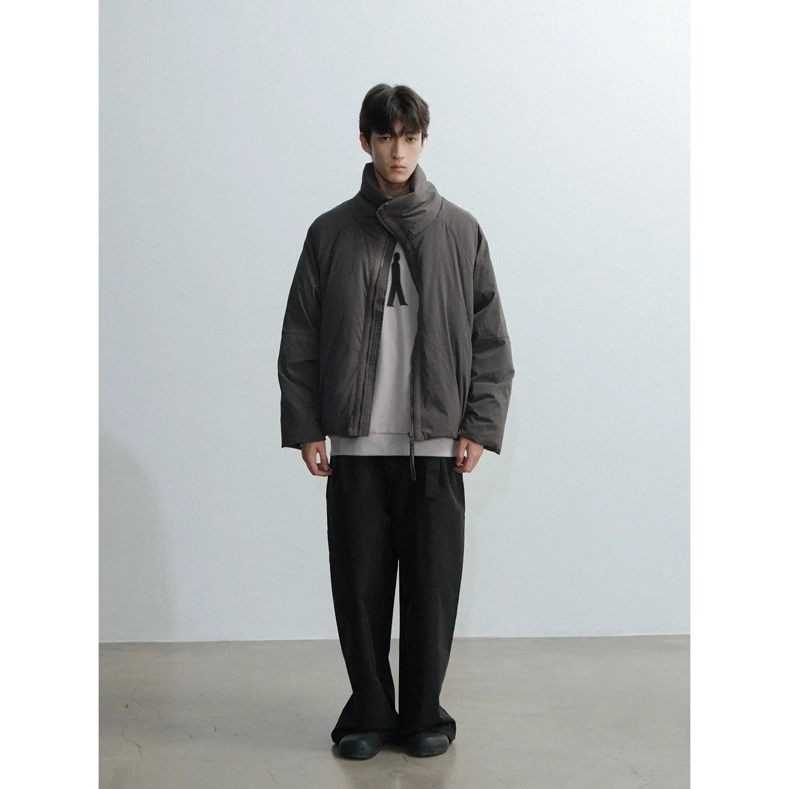 Gray Oversized Down Jacket