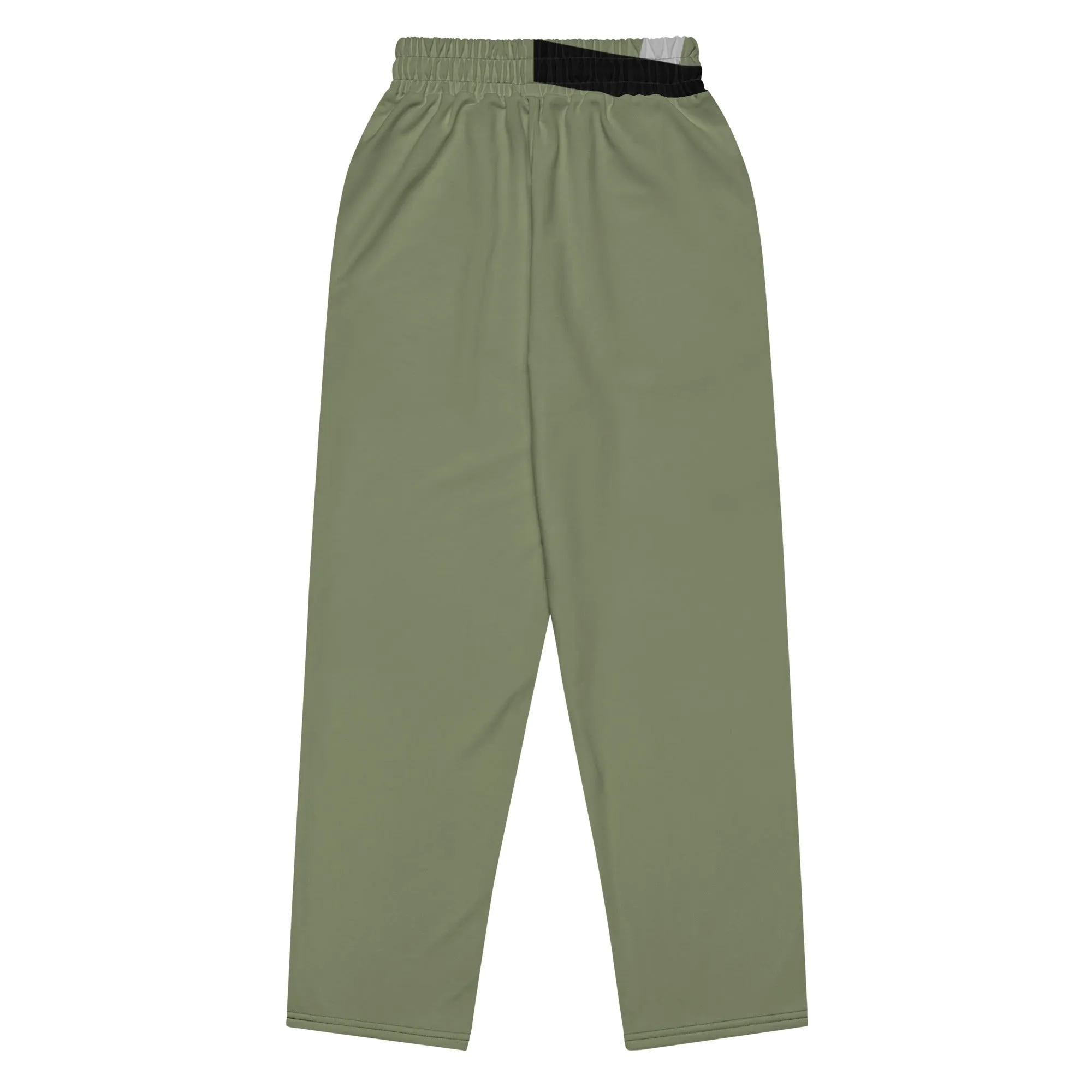 Green Striped Wide-leg joggers