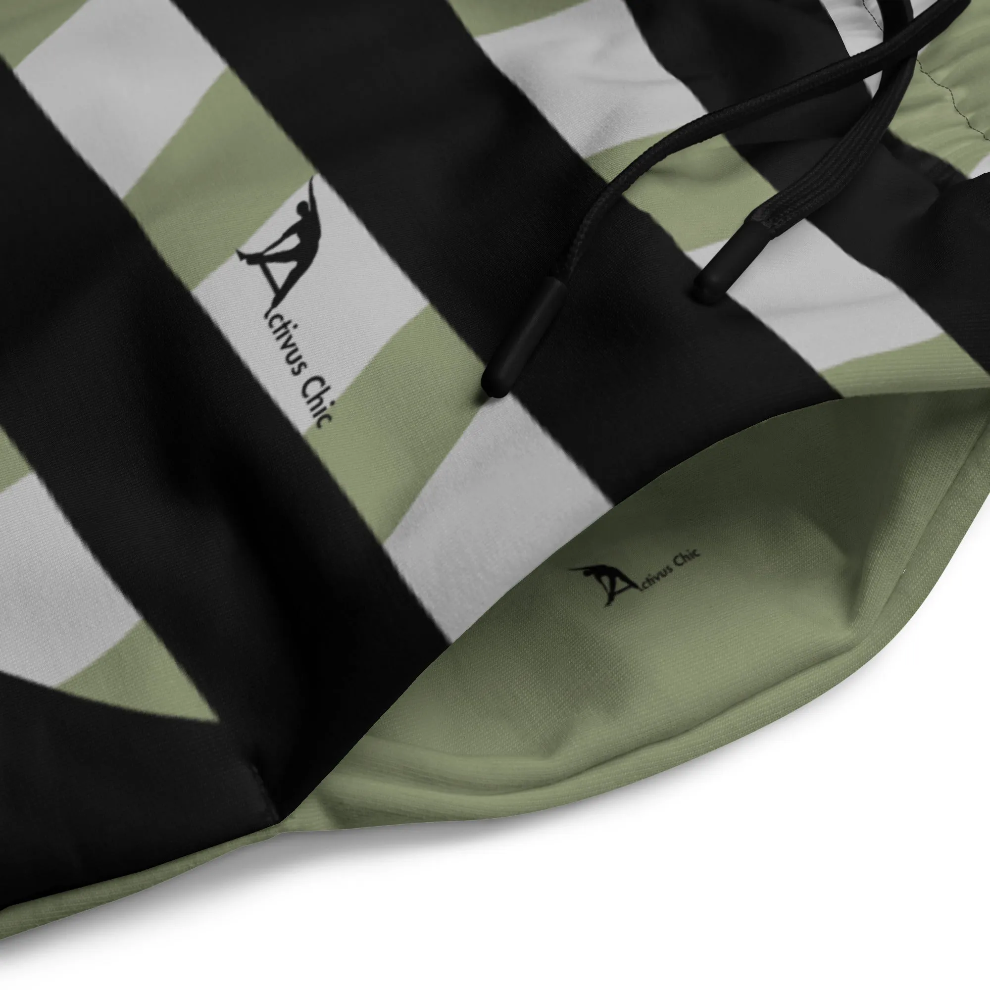 Green Striped Wide-leg joggers