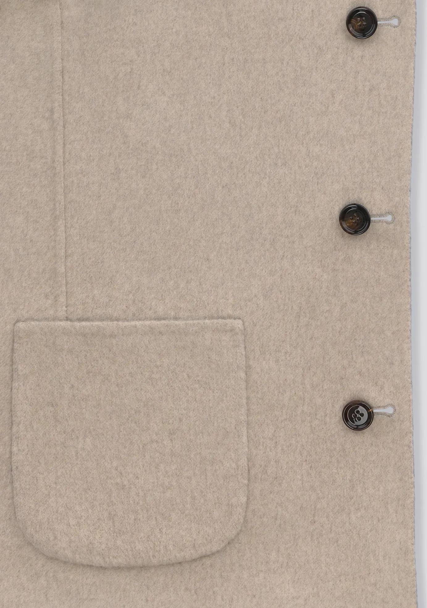 Grey and Beige Double-Faced Cashmere Overcoat