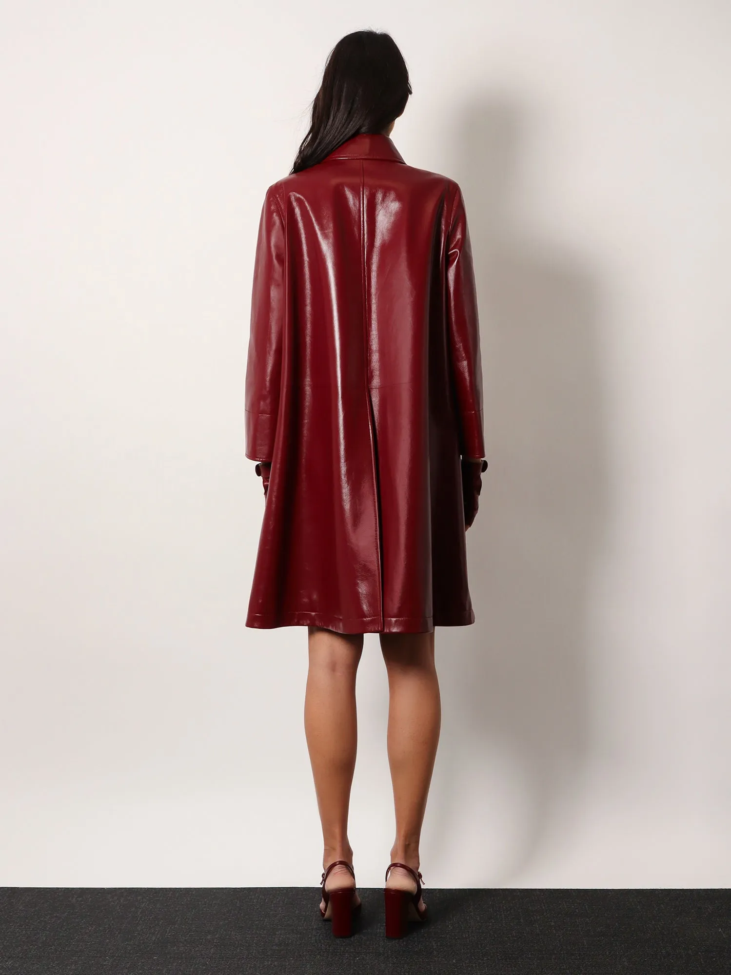 Gucci Double Breasted Leather Coat