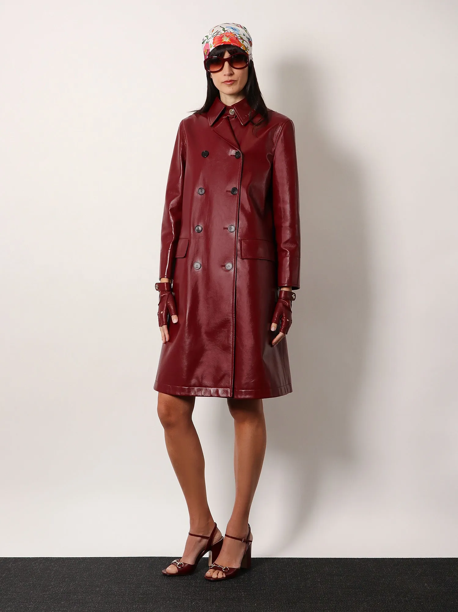 Gucci Double Breasted Leather Coat