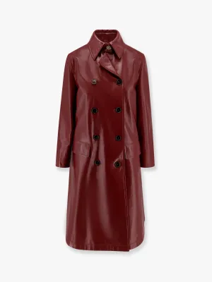 Gucci Double Breasted Leather Coat