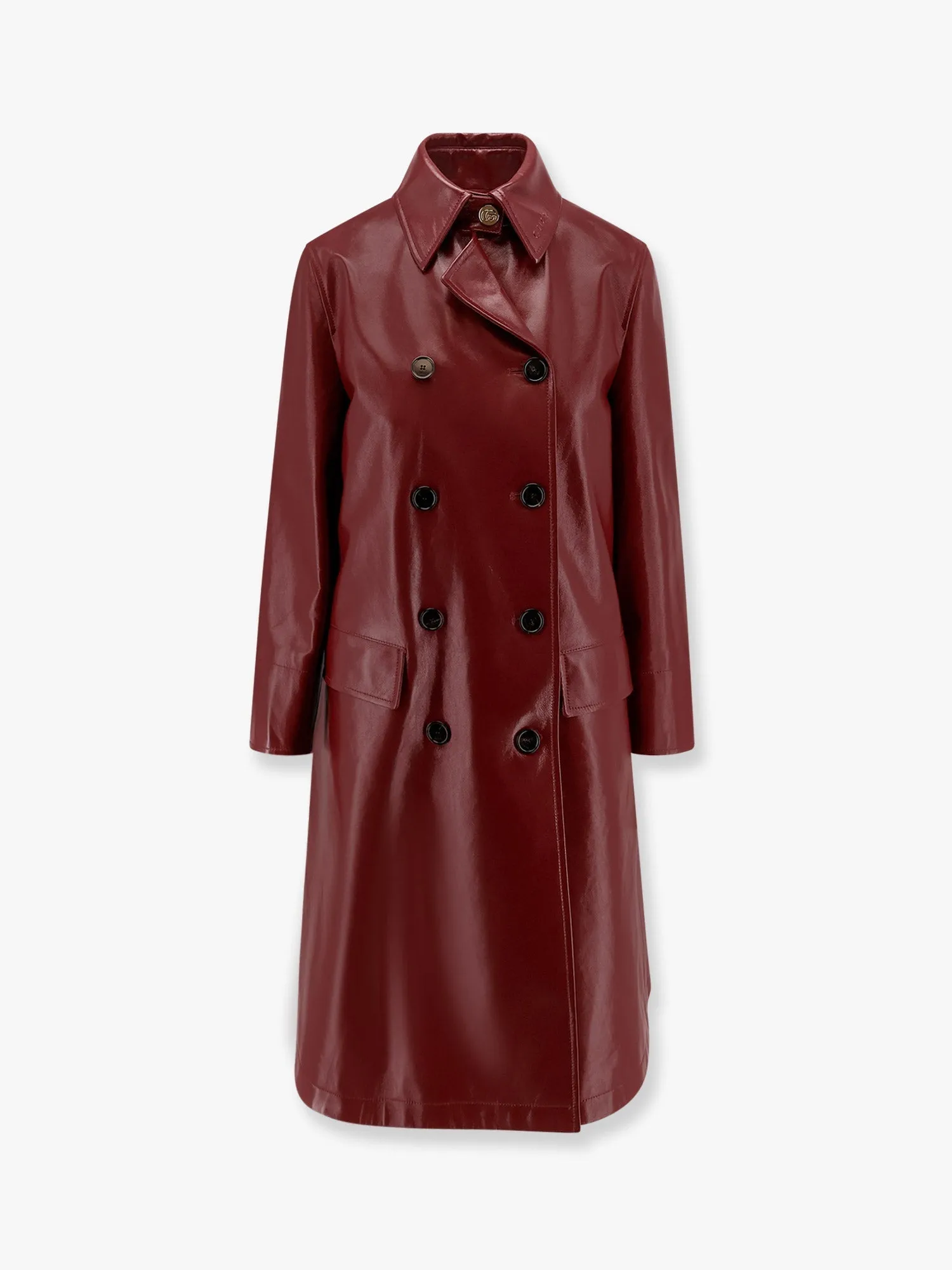 Gucci Double Breasted Leather Coat