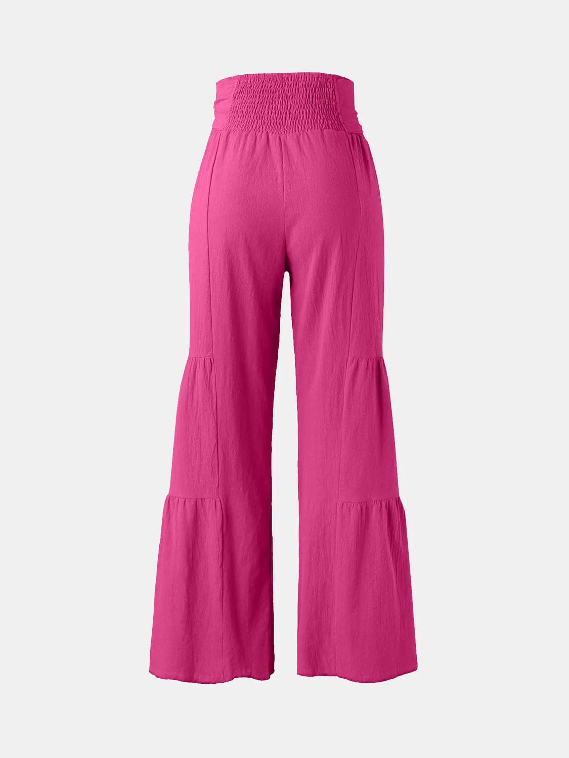 GYPSY - Tied Ruched Wide Leg Pants