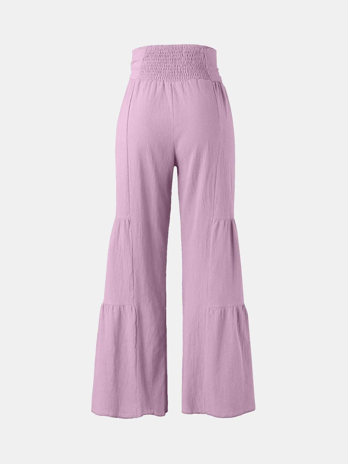 GYPSY - Tied Ruched Wide Leg Pants