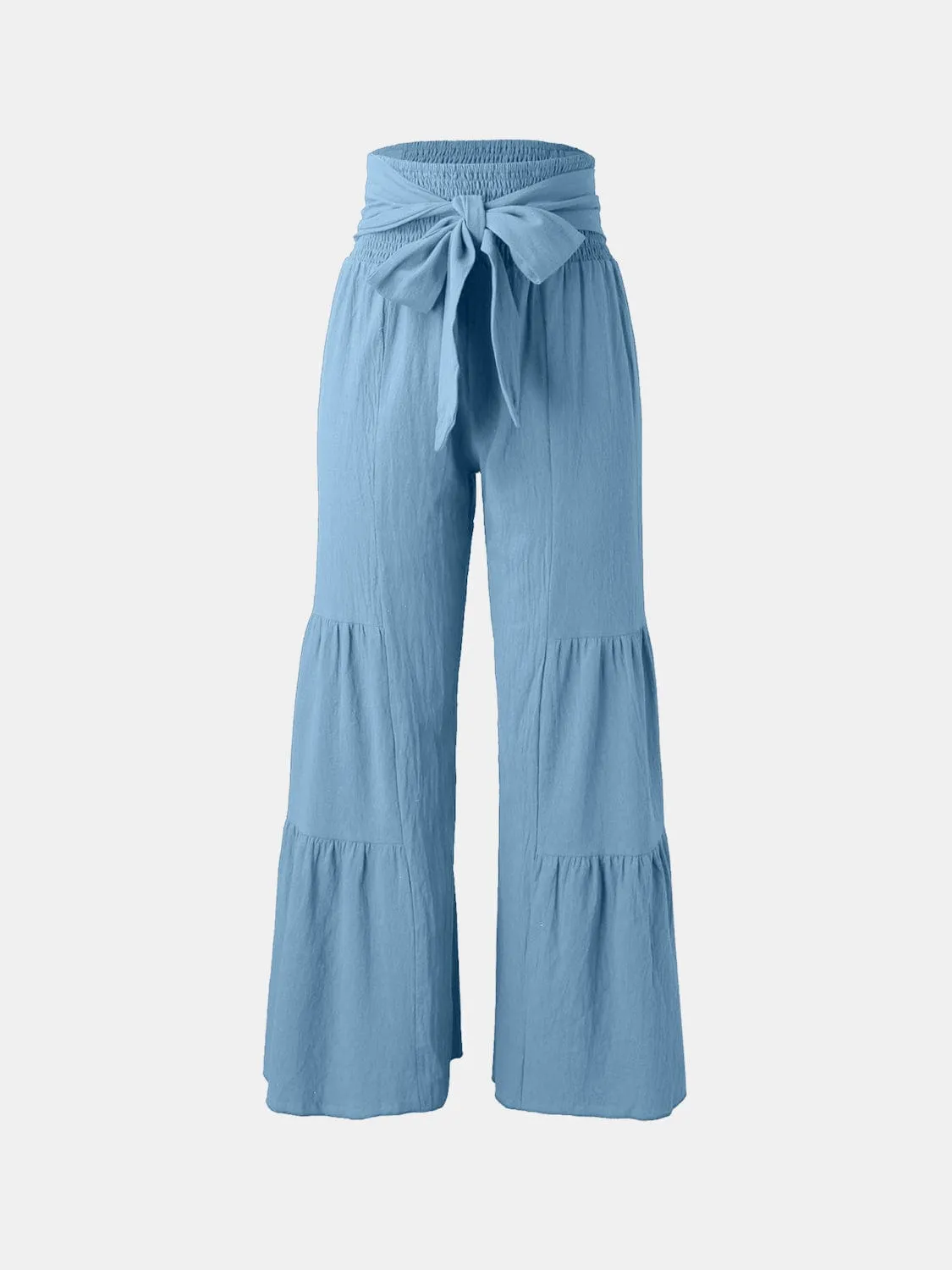 GYPSY - Tied Ruched Wide Leg Pants