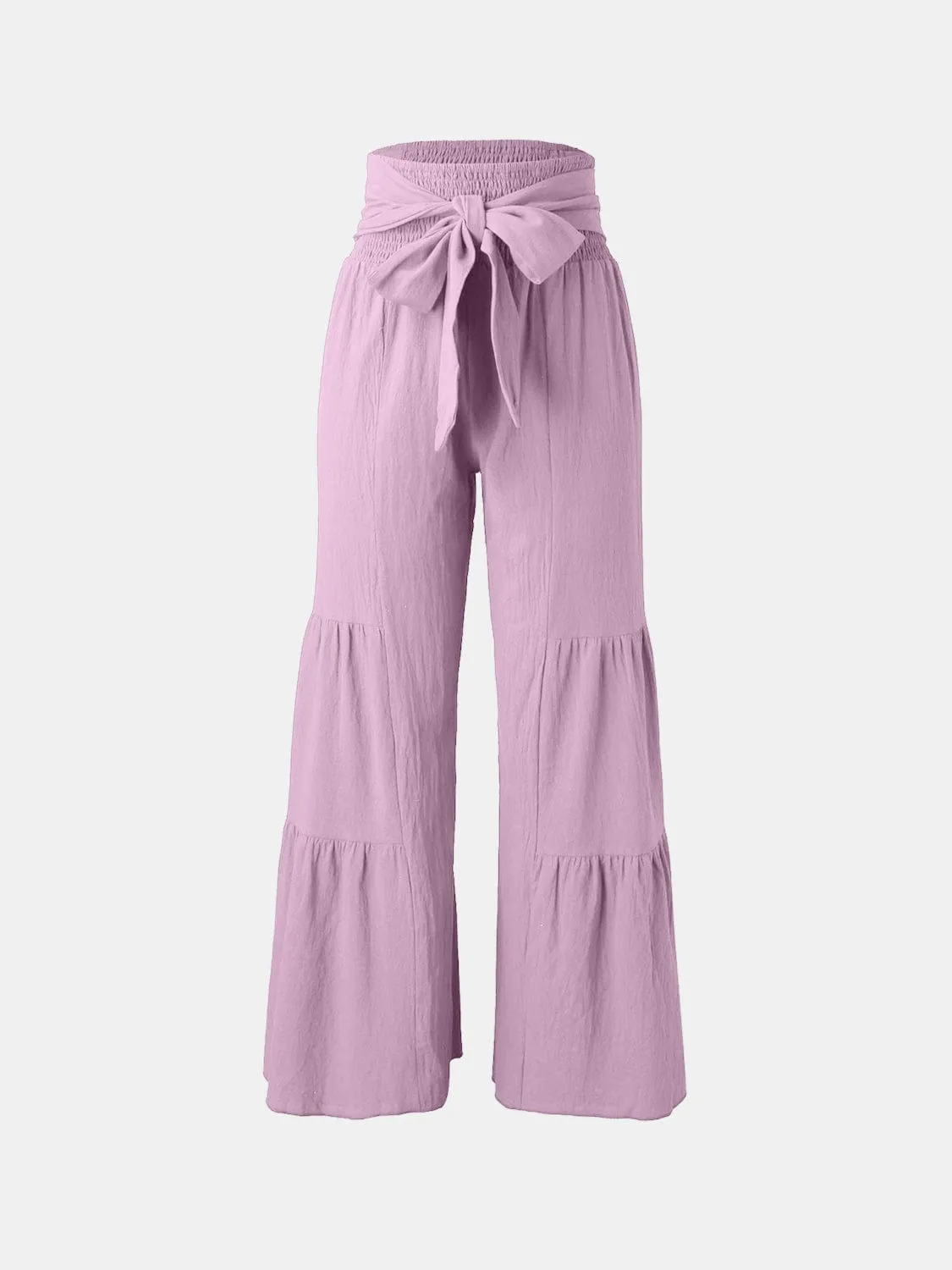GYPSY - Tied Ruched Wide Leg Pants