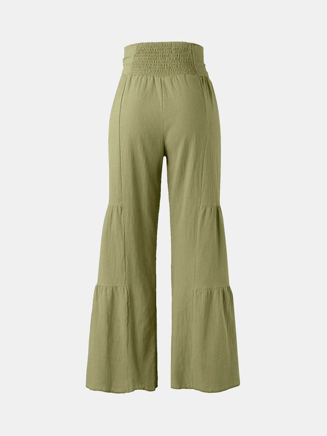 GYPSY - Tied Ruched Wide Leg Pants
