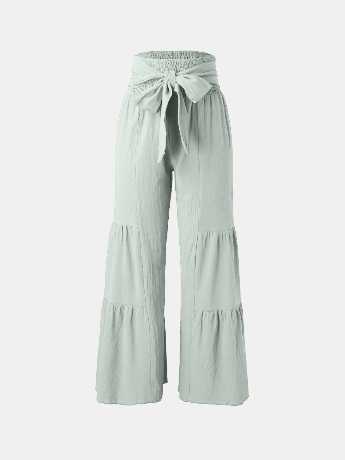 GYPSY - Tied Ruched Wide Leg Pants
