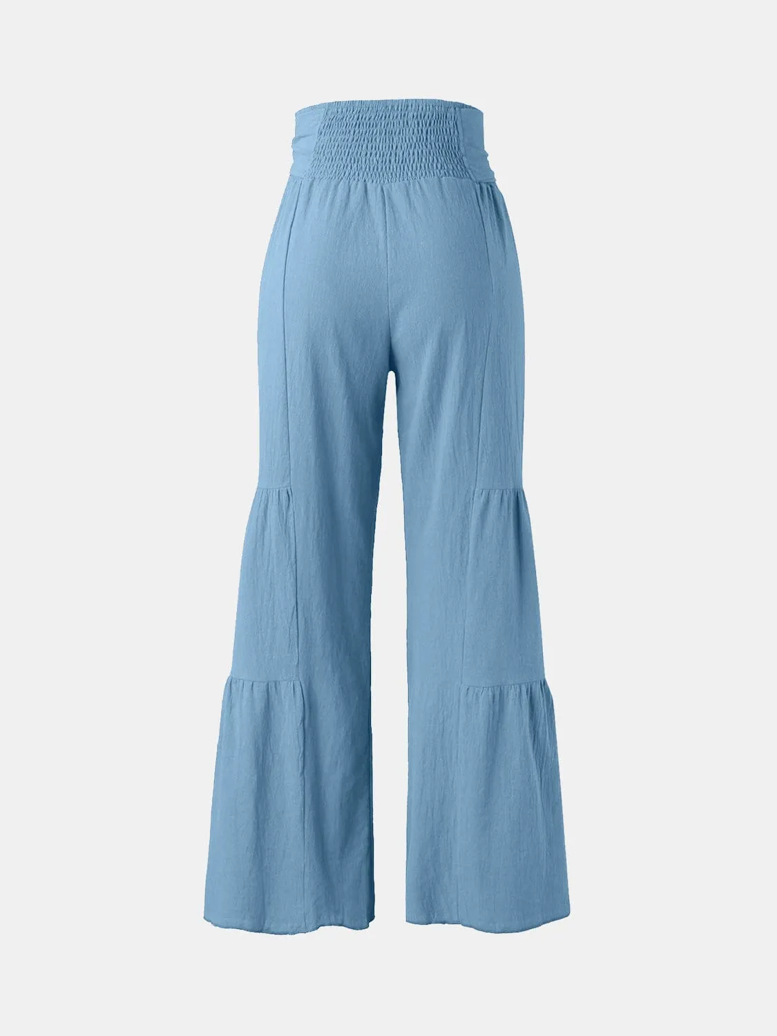 GYPSY - Tied Ruched Wide Leg Pants