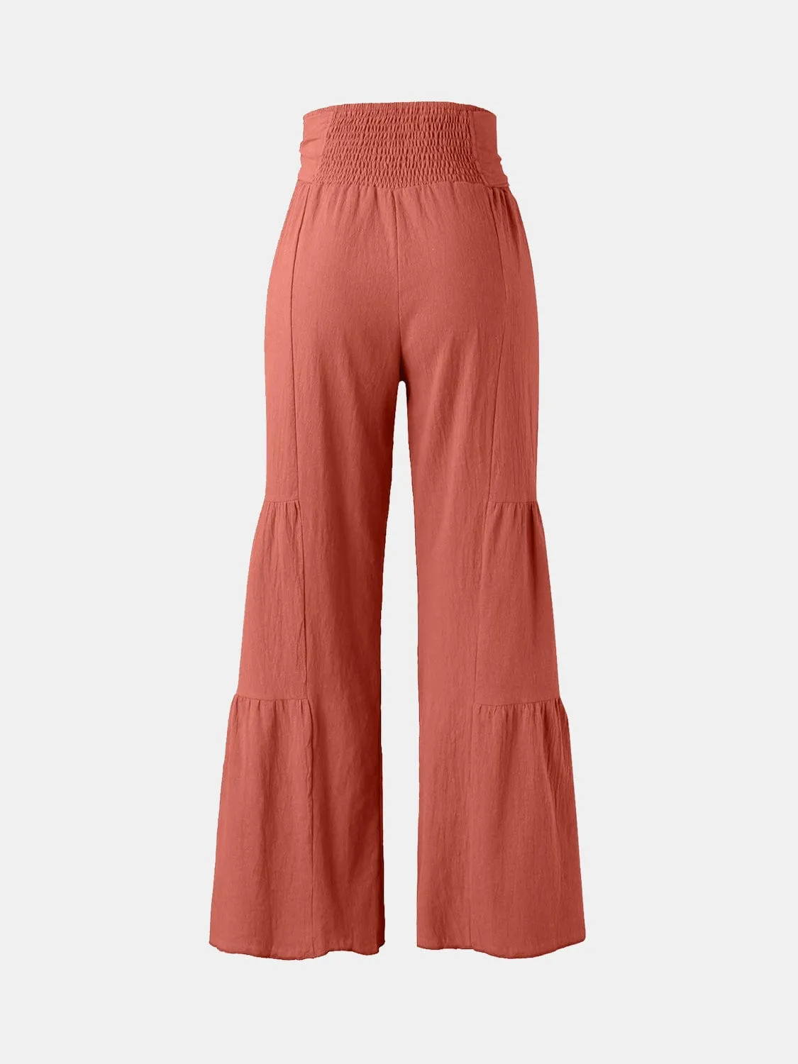 GYPSY - Tied Ruched Wide Leg Pants