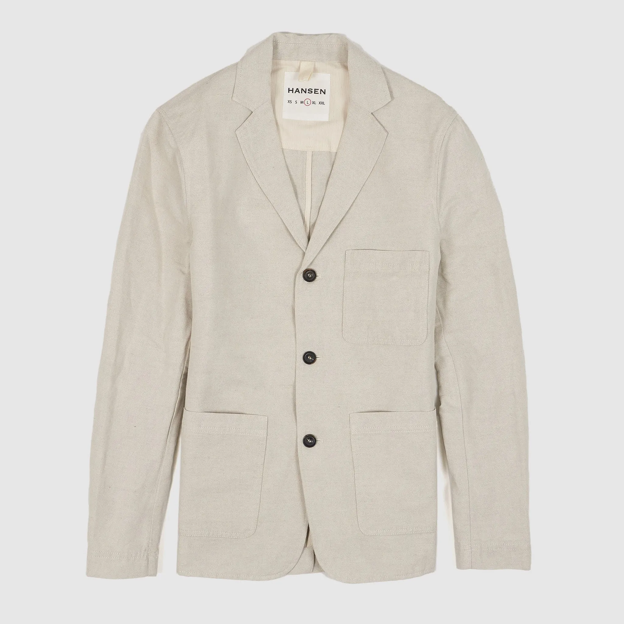 Hansen Natural Flax Three Button Blazer