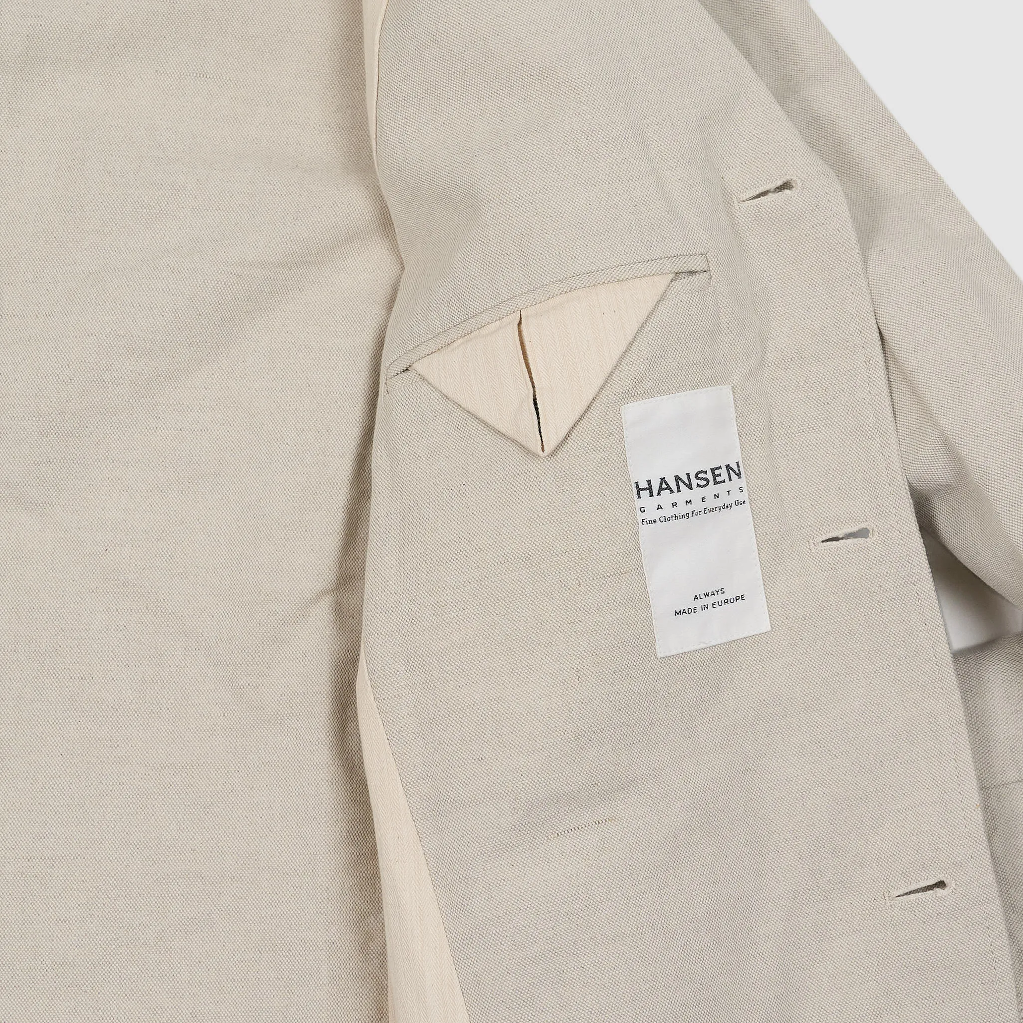 Hansen Natural Flax Three Button Blazer