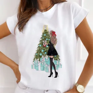 HAPPY 2021 Christmas Women White T-Shirt X