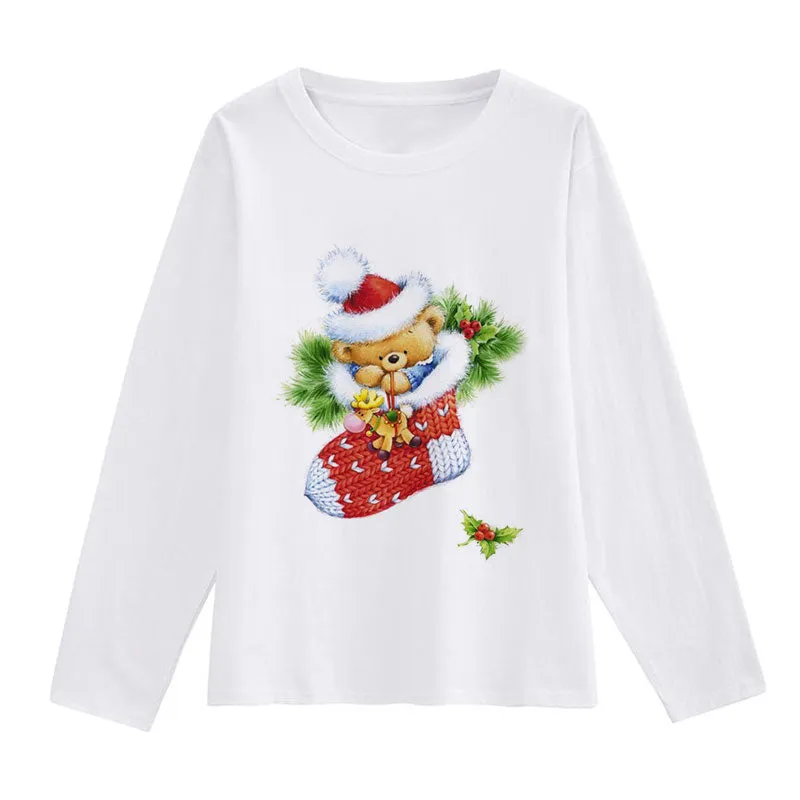Hello Christmas Ladies White T-Shirt S