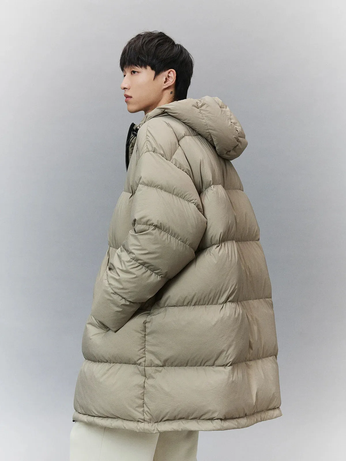 High-Neck Hooded Puffer Coat