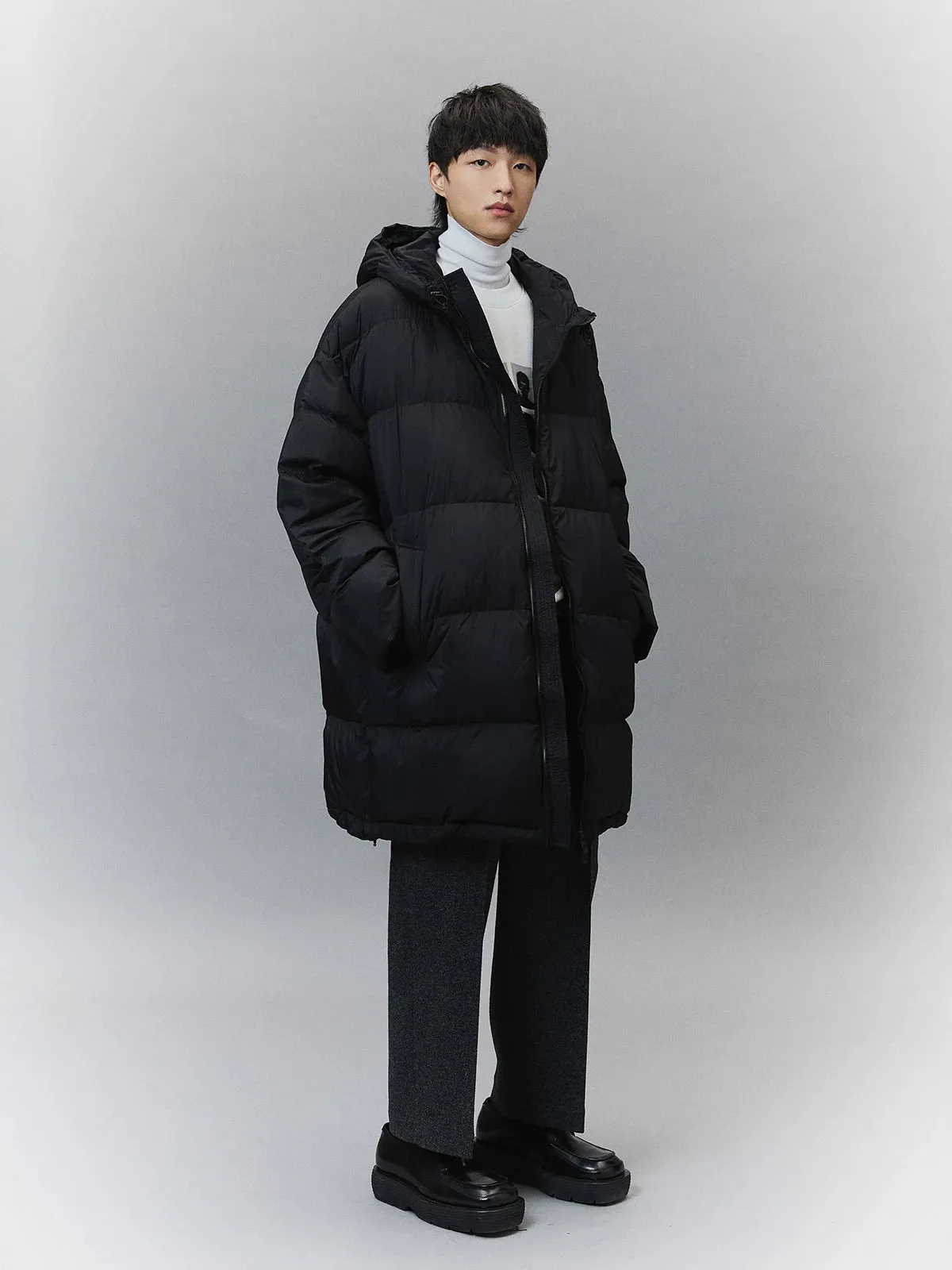 High-Neck Hooded Puffer Coat
