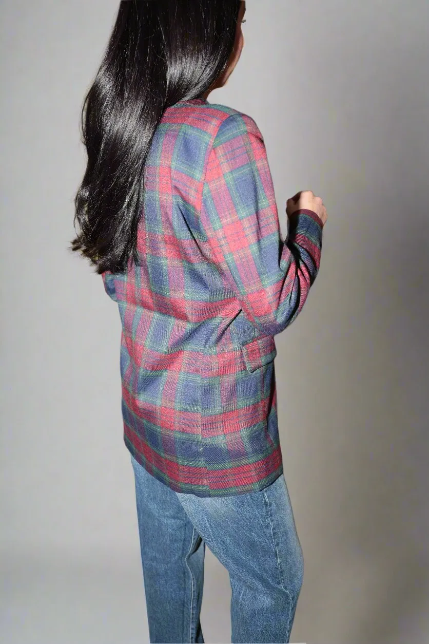 Holiday plaid blazer-Final Sale