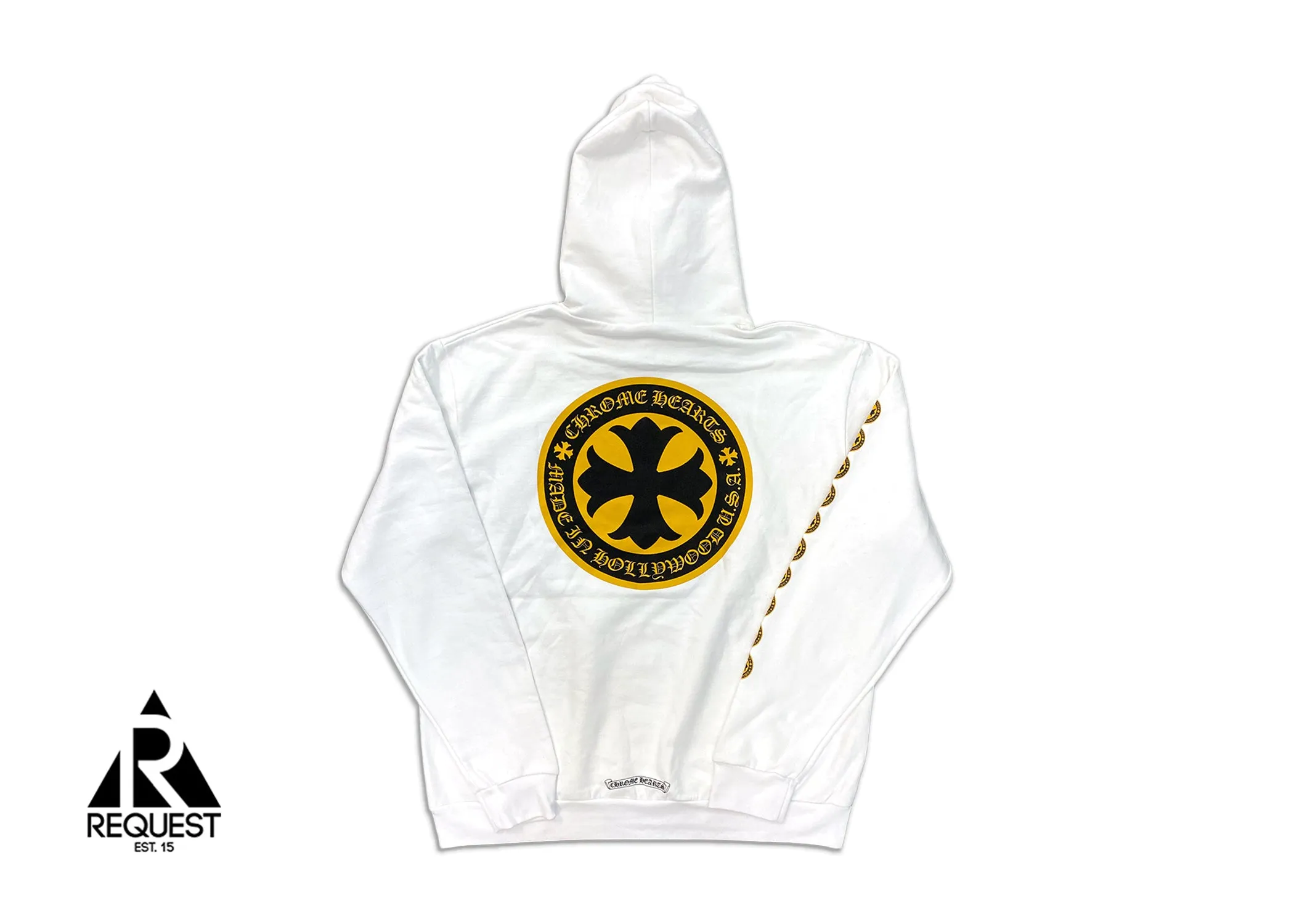 Hollywood Yellow Plus Cross Hoodie "White"