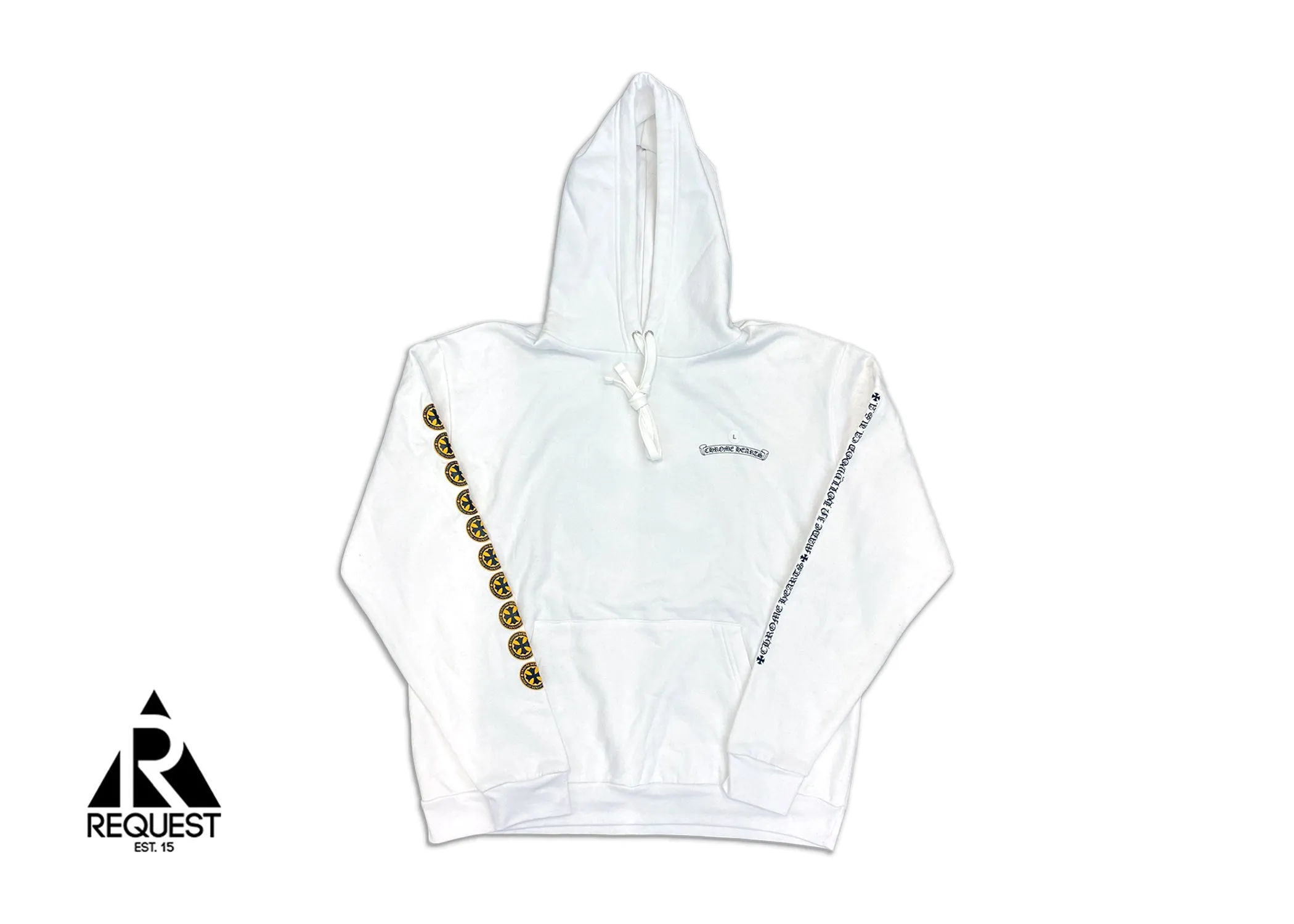 Hollywood Yellow Plus Cross Hoodie "White"