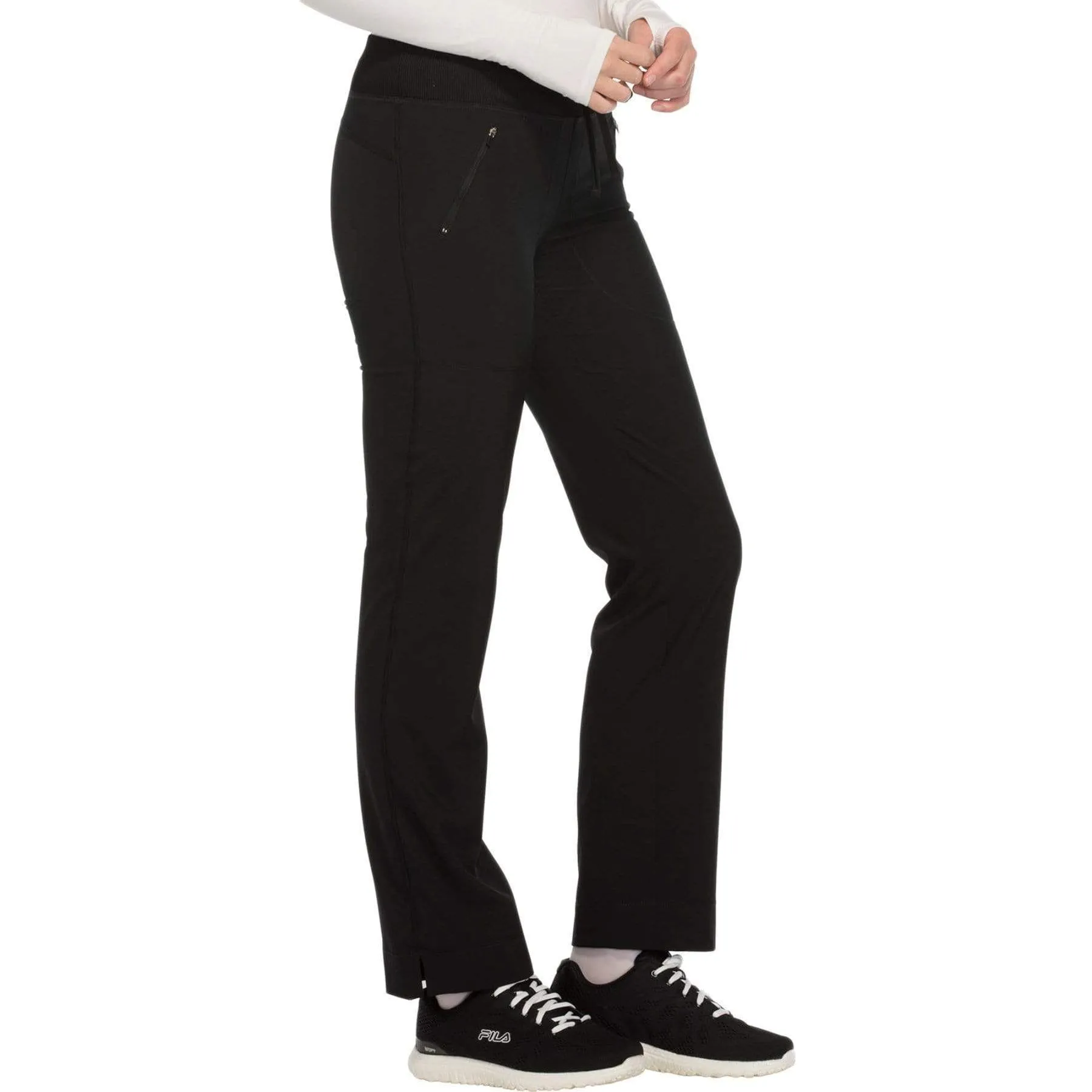 Infinity CK100A Scrubs Pants Womens Mid Rise Tapered Leg Drawstrings Black