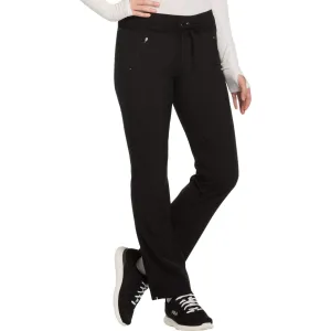 Infinity CK100A Scrubs Pants Womens Mid Rise Tapered Leg Drawstrings Black