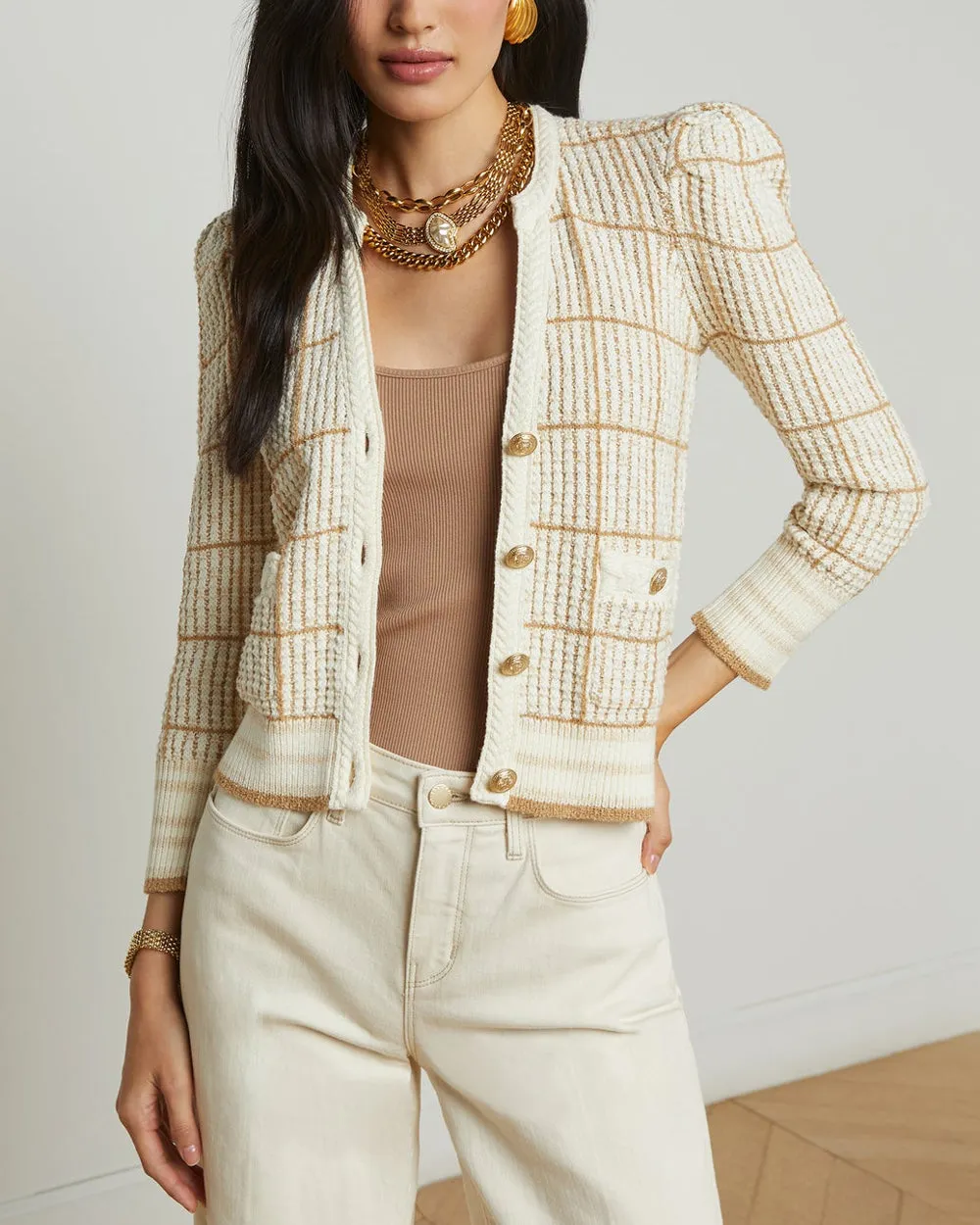 Ivory and Cappuccino Jenni Cardigan