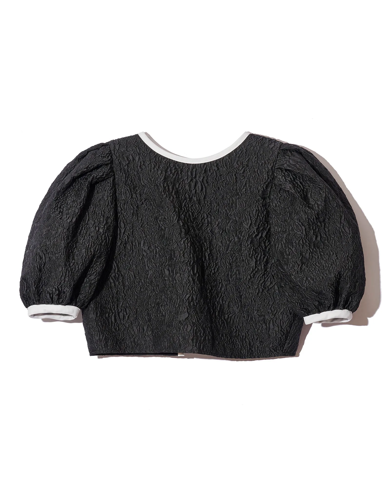 Jacquard half tops - BLACK