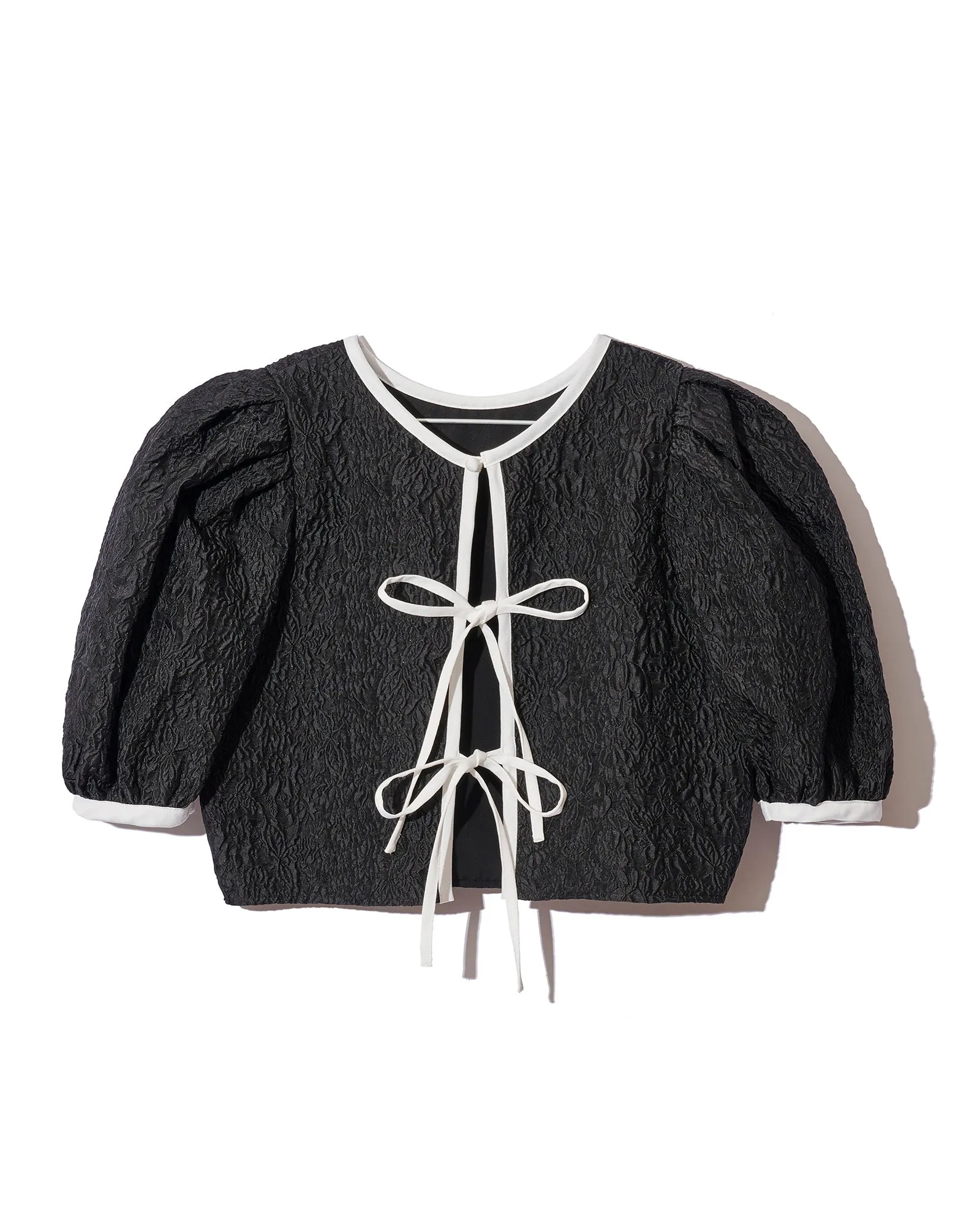 Jacquard half tops - BLACK