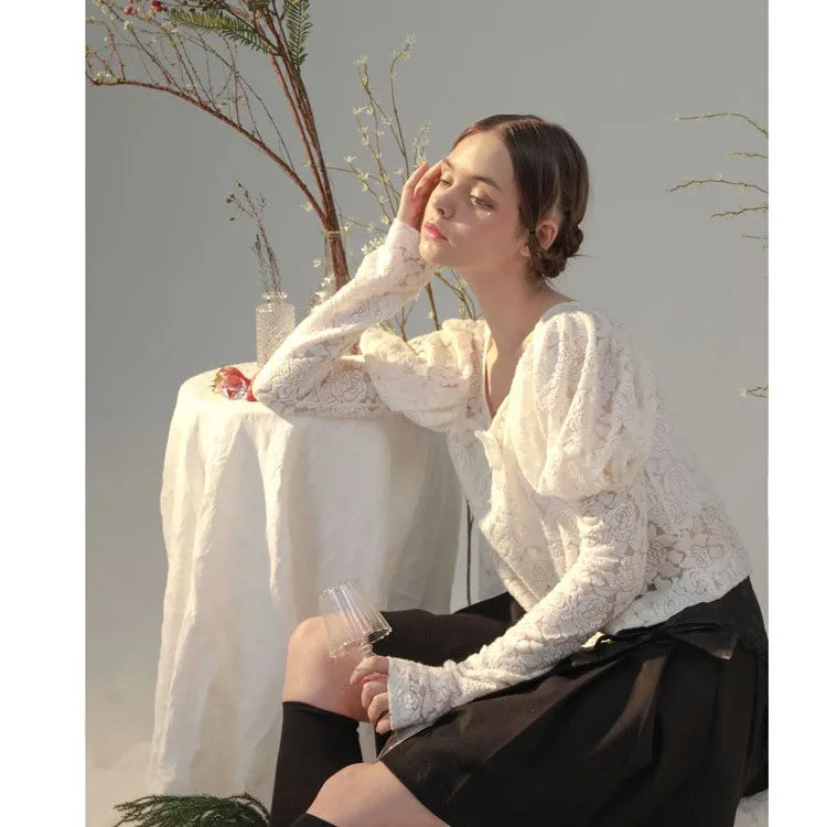 jacquard lantern flower pattern tops