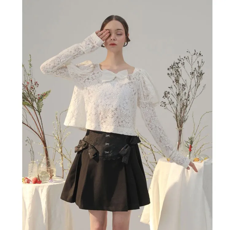jacquard lantern flower pattern tops