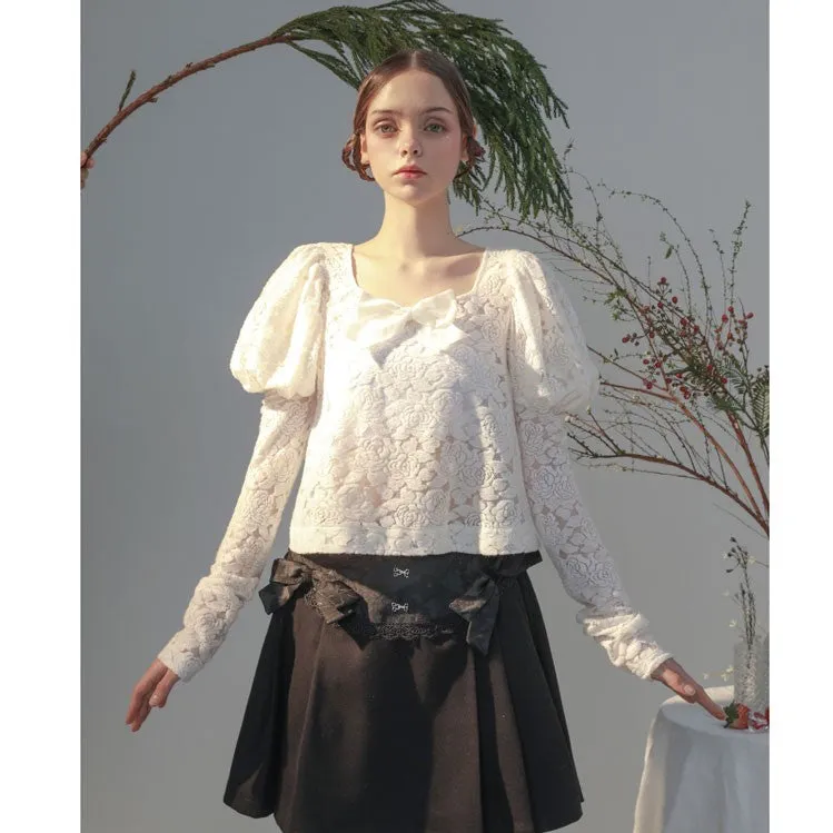 jacquard lantern flower pattern tops