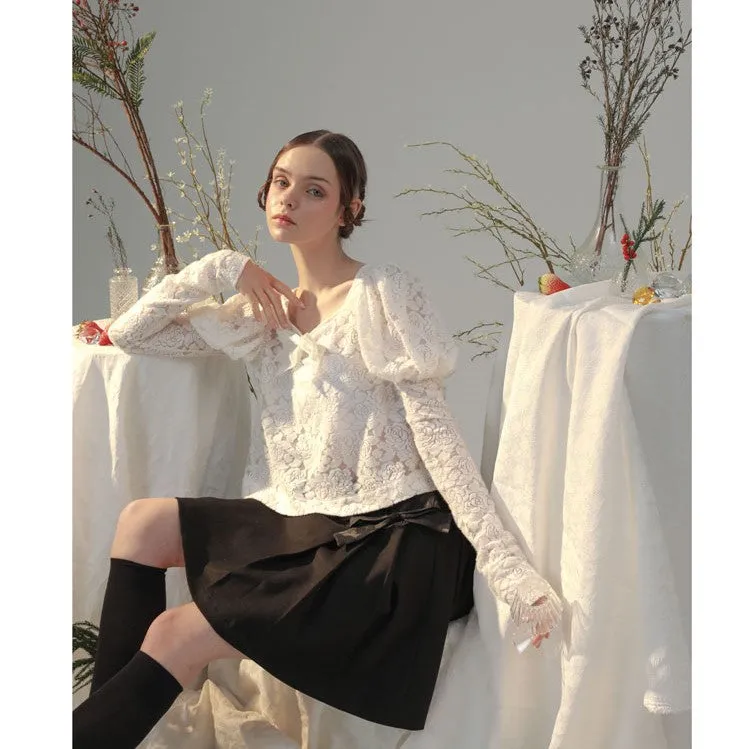 jacquard lantern flower pattern tops