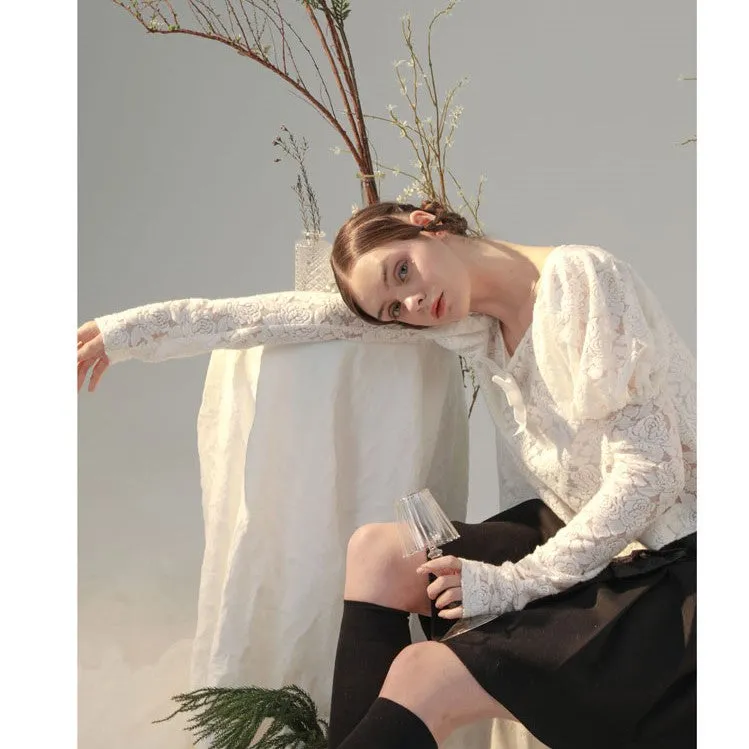 jacquard lantern flower pattern tops