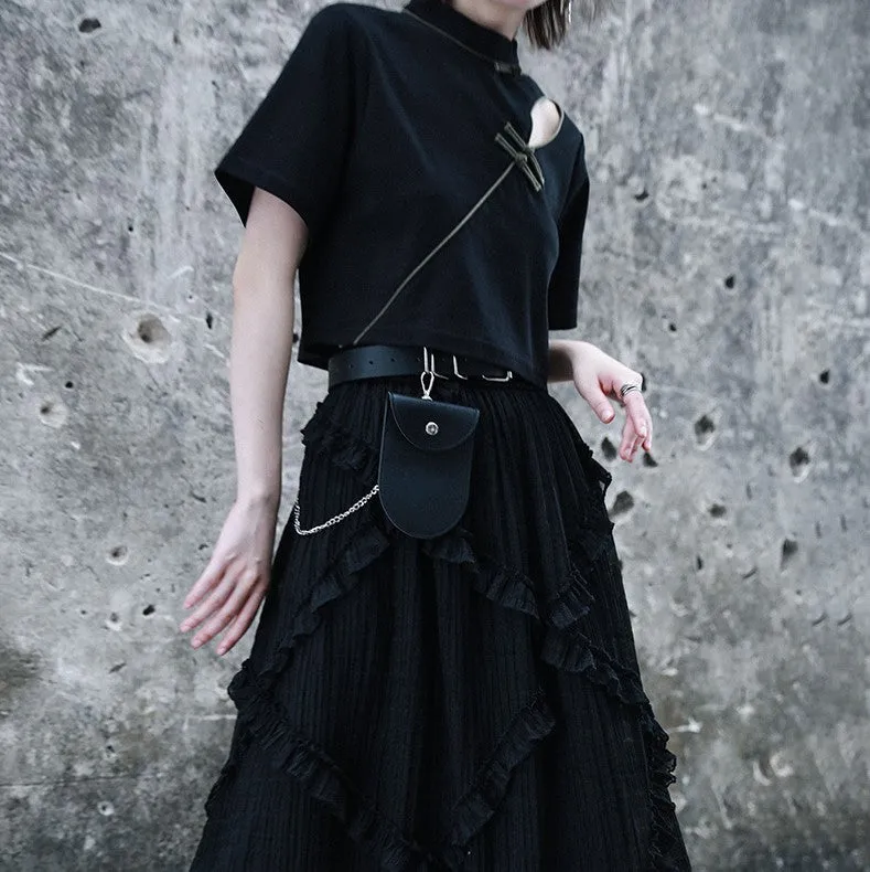 jet black beauty cheongsam tops