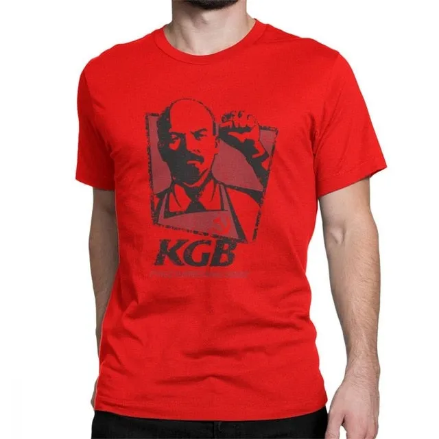 KGB Vladimir Lenin Men T Shirts USSR Russia Communism Marxism