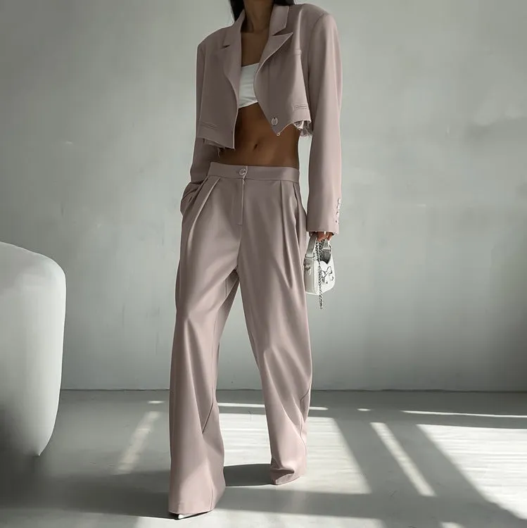 Khaki Tailored Suit Set